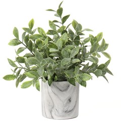 Hollyone Mini Artificial Potted Plants Fake in Marble 8″x9″, Green-#10