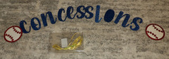 Baseball Concessions Blue Glitter Banner for Sports Theme NEW