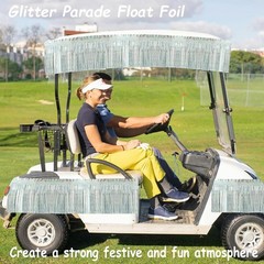 4 Pack Each 10 Feet Glitter Silver Parade Float Decorations for Trailer Car,
