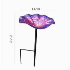 Colorful Iron Bird Feeder with Integrated Bath Tray Flower Style Outdoor Use