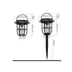Solar Ground Stake Light for Outdoor Camping Wall Mount Warm White LED IP55