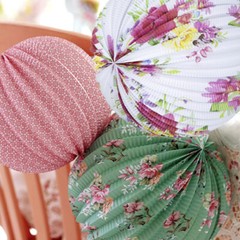 3 FLORAL PAPER LANTERN Birthday Boho Flower Home Garden Summer Tea Party Hanging