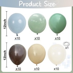 Sage Green Blue Brown Balloons, 60PCS Dinosaur Safari Dusty Blue Olive Green …