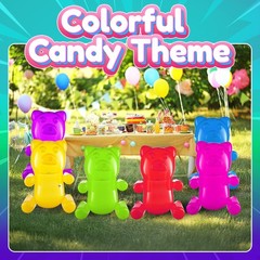 24″ Inflatable Gummy Bears (Pack of 6) Huge Blow Up Pool Toys, Fun Photo Boot…