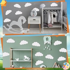 200 Pcs White Cloud Cutouts – 4 Inch Paper Cloud Shapes Die Cut Double Sided