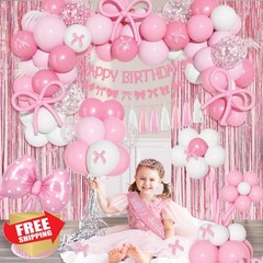 Ouddy Life Pink Confetti Birthday Decor Banner