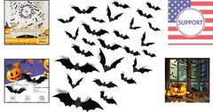Realistic 3D PVC Bat Wall Decals – Perfect for Spooky Halloween Decor