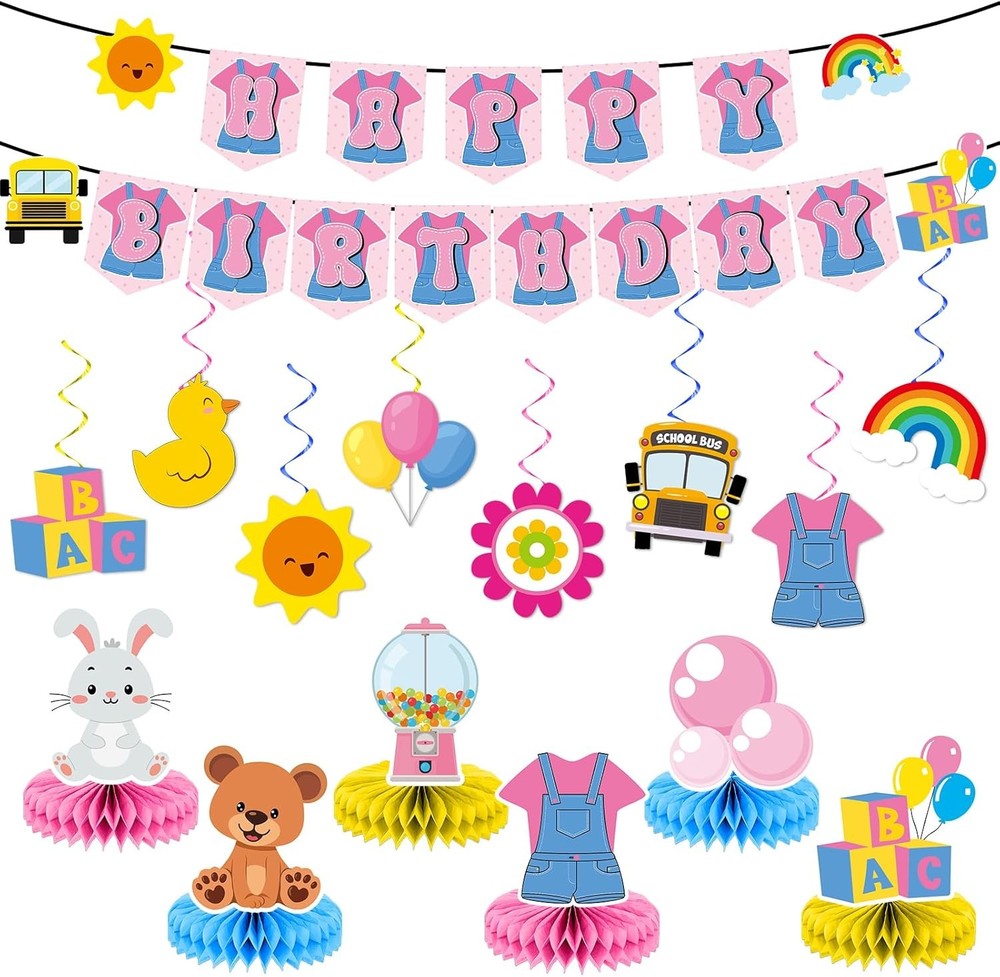 Cartoon Teacher Birthday Party Decorations Cartoon Girls Happy Birthday Banner H