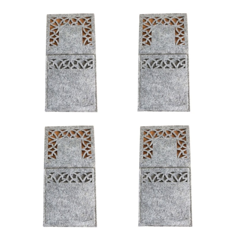 4 Pcs Rectangle Tableware Covers for Christmas New Year Party Home Decorations