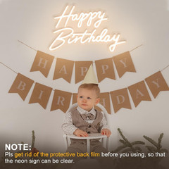 Happy Birthday Neon Sign – LED Light Up Decor for Any Age Celebration
