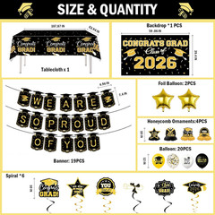 Graduation Decorations 2026 Themed Set – All-In-One Party Supplies with Backdrop