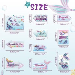 Magical Mermaid Party Decorations – 10PCS Cardboard Signs for Kids’ Celebrations