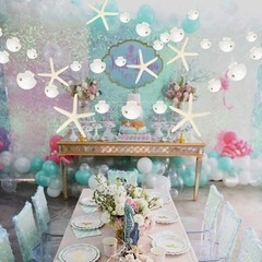 White Finger Starfish Sea Shell Garland Under The Sea Party Decorations Merma…