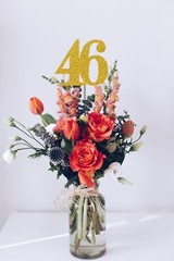 46th Birthday Decoration Centerpiece Party Favors (SET OF 3) 20 Colors Available