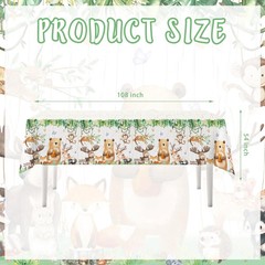 LXlucktim Woodland Plastic Tablecloth for Birthday Baby Shower Decorations – 3 P