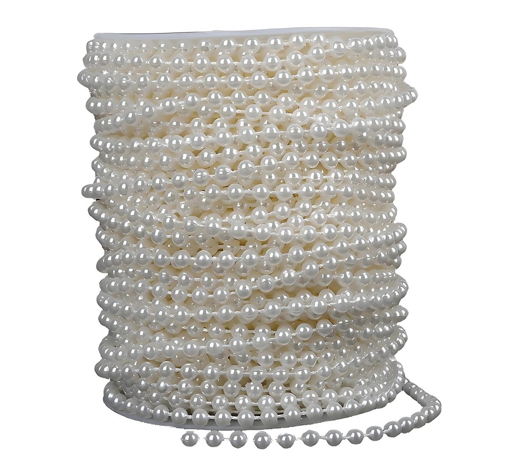 Craft String Pearls 6mm Faux String of Pearls 82 Feet Pearl Garlands Spool Pe…