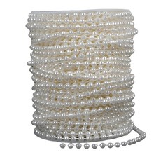 Craft String Pearls 6mm Faux String of Pearls 82 Feet Pearl Garlands Spool Pe…