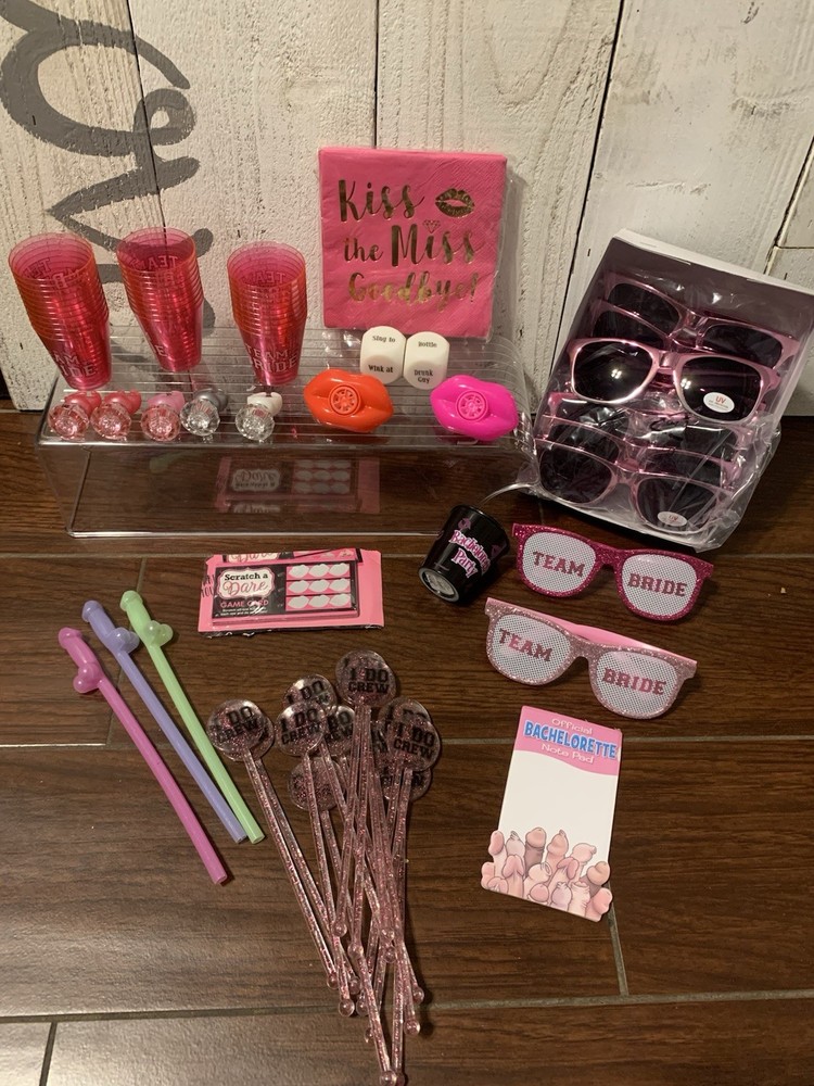 Bride/Bachelorette Party Bundle- Left Over Decorations, Games, Favors 70+ Items