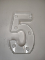 LED Marquee Sign Light Up Number 5 Battery Operated 2 AA