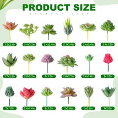 WILLBOND 50 Pcs Bulk Mini Artificial Succulents Plants Assorted Normal Style