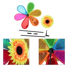 Pinwheel Decor Windmill Toy Plastic Sunflower Decor For Outdoor Home Garden Yard