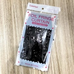 3 pack – Black Party Tinsel Foil Fringe Curtains – 3.3 x 6.6Ft