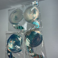 Pack of 4 – Iridescent Hanging Swirl Shinny Holographic Ceiling Decorations Mult