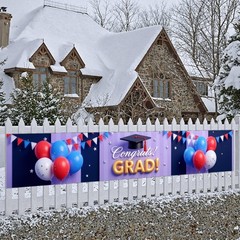 Graduation Banner 2026 Decorations Gold and Navy Blue Class of 2026 Background f