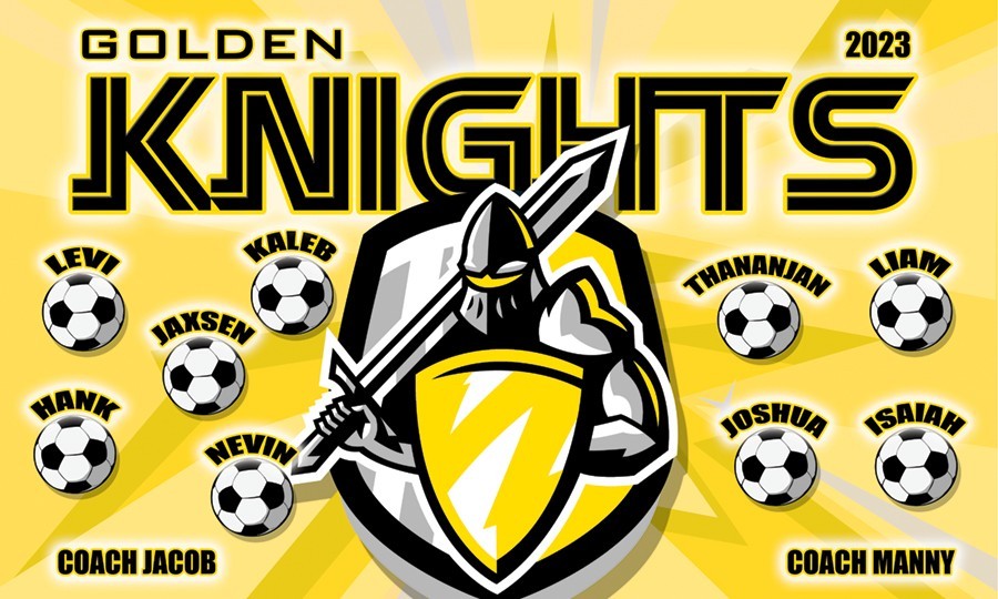 KNIGHTS – Soccer Team Banner – (3ft x5ft) Your Team Name and Custom Design