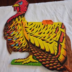 Vintage Thanksgiving Turkey Honeycomb Decoration table 2 Piece Set