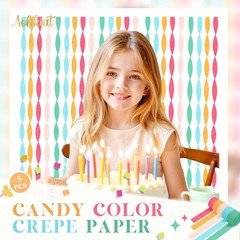 Ultimate Party Decoration: 5 Rolls of Rainbow Crepe Streamers for Every Occasion