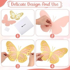 Geosar 20 Pcs 3D Large Butterfly Party Decoration 2 Layer Giant Paper Butterf…