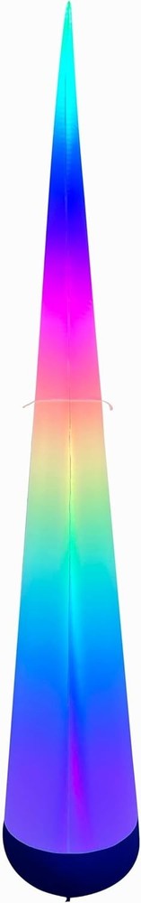 9’8″ Inflatable Color-Changing LED Cone with Remote & Sandbag Base – NIB