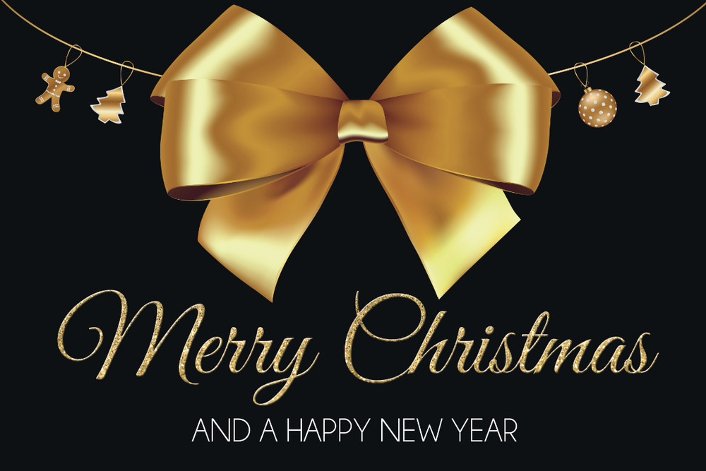 Big Poster Print Laminated Christmas Backdrop Gold Black Scene Setter Any Text