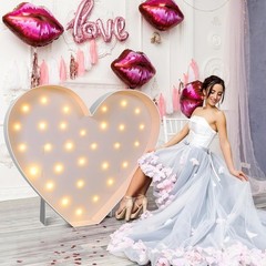4FT Marquee Large Light up Decoration, Balloon Frame with Bulb Light String Foam