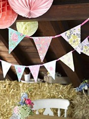 Vintage Floral Paper Bunting 13ft – Tea Party Decorations, Birthday & Baby Showe