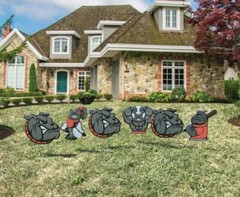 Bulldog Mascot Yard Accessory, Small, Bulldog Yard Signs, Various Colors