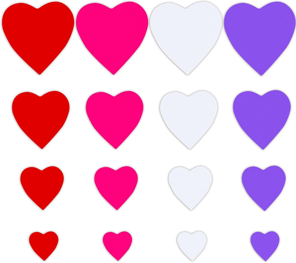 120 Pieces Heart Cutouts Paper Hearts 4 Sizes Large Heart Paper Cut Outs for Val