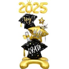 Class of 2025 Aluminum Foil Balloon, Graduation 3 Tier Paper Money Door Hanging