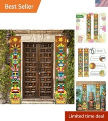 Hawaiian Luau Party Banner Set – 70.86″ Tiki Decorations for Summer Celebrations
