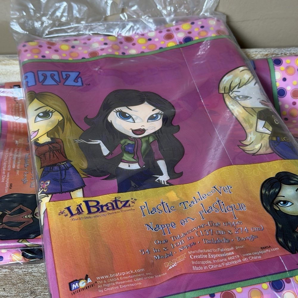 Lil Bratz Birthday Party Supply Tablecloth NEW LOT OF 3