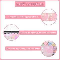 24PCS Pink Shimmer Wall Backdrop Panels 12″x12″ Square Sequins on Grid