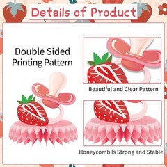 Strawberry Baby Shower Decorations – 9PCS Berry Sweet Baby Shower Decorations…