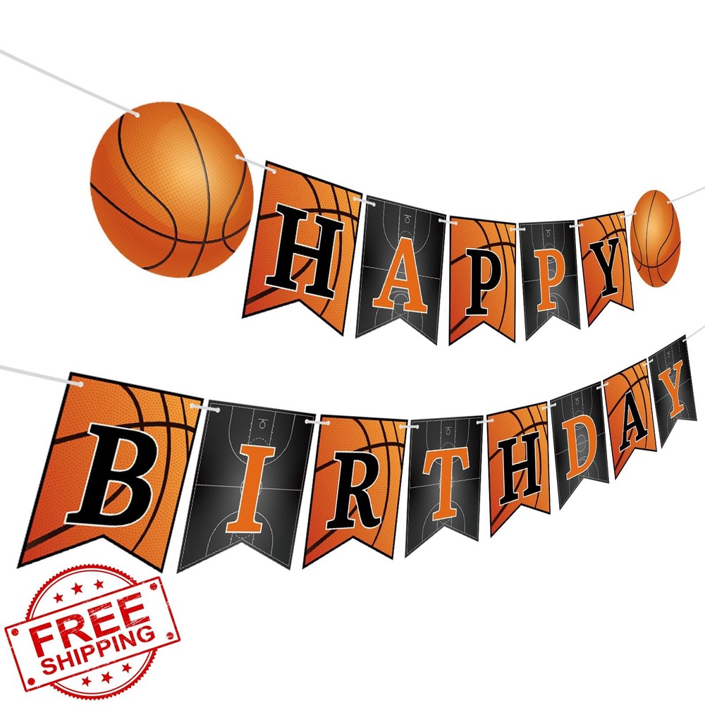 Adecortalk Basketball Birthday Banner