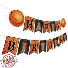 Adecortalk Basketball Birthday Banner