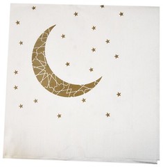 Ramadan and Eid Gold Crescent Moon Party Packs (Napkins, Toppers, and Balloons)