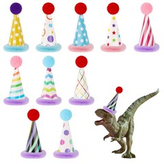Atiloy Mini Party Hats for Stuffed Animals Figures Cute Cake Cone Birthday Pa…
