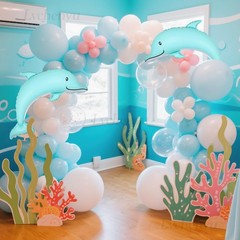Large Dolphin Balloons 46 Inch Ocean Animals Mylar Balloon Ocean Themed Party…