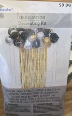 Black & Gold Graduation Party Supplies, plates,balloons, Backdrop,money/card Box