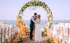Round Backdrop Stand 8FT Gold Wedding Arch Metal Circle Balloon Arch Stand for